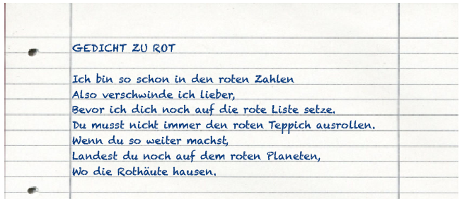 Gedicht zu Rot